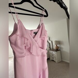 Express pink wrap dress